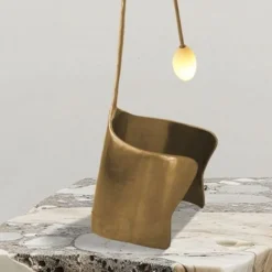 Online Pamono Moulin Table Lamp in Brass and Hand-Blown Glass by Atelier Ellery
