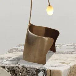 Online Pamono Moulin Table Lamp in Brass and Hand-Blown Glass by Atelier Ellery