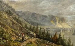 Pamono Mountain Landscape, Early 20th Century, Oil on Canvas, Framed> Painting