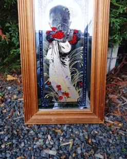 Hot Pamono Mucha Silkscreened Wall Mirror, 1970