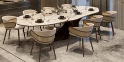 Pamono Mudhif Dining Armchairs from Alma De Luce, Set of 6><noscript><img width=