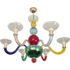 Clearance Pamono Multicolor Murano Glass Chandelier in style of Gio Ponti for Venini, Italy, 1970s