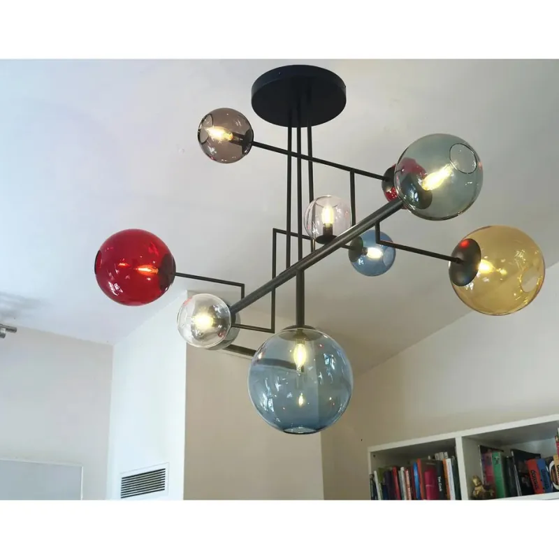 Clearance Pamono Multicolor Spheres Murano Glass Sputnik Chandelier by Simoeng