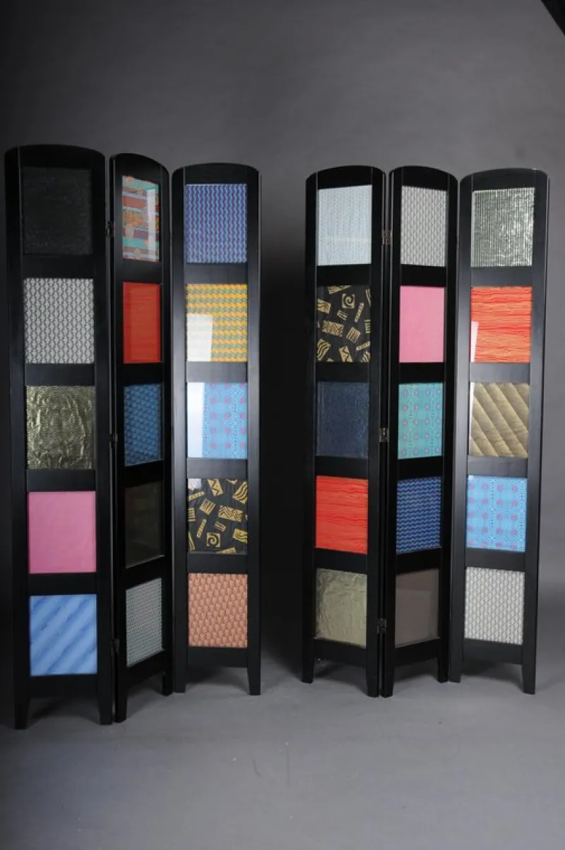 Pamono Multi-Colored Ebonized Room Divider> Room Dividers & Screens