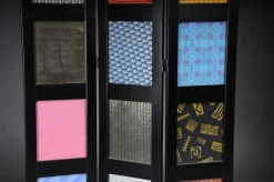 Pamono Multi-Colored Ebonized Room Divider><noscript><img width=