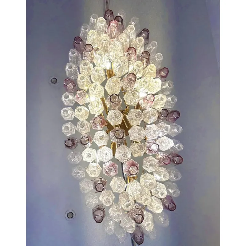 Pamono Multicolored Poliedri Murano Glass Chandelier by Simoeng> Ceiling Lights