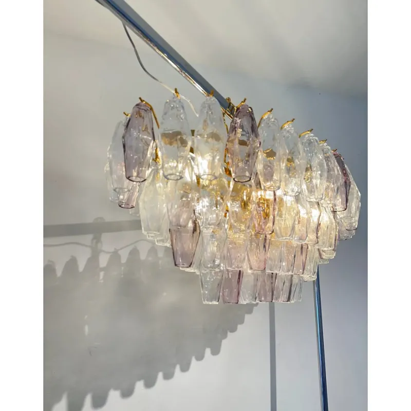Pamono Multicolored Poliedri Murano Glass Chandelier by Simoeng> Ceiling Lights