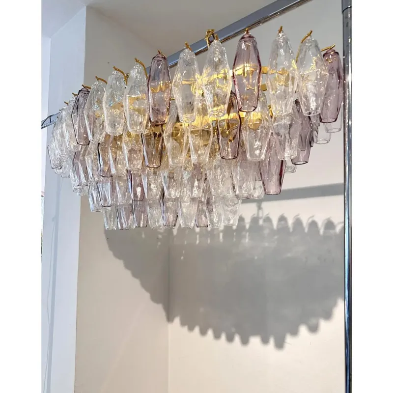 Pamono Multicolored Poliedri Murano Glass Chandelier by Simoeng> Ceiling Lights