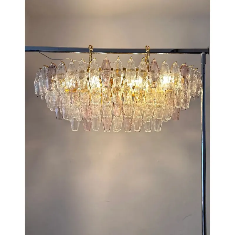 Pamono Multicolored Poliedri Murano Glass Chandelier by Simoeng> Ceiling Lights