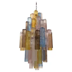 Discount Pamono Multicolored Squared Murano Glass Chandelier by Simoeng