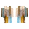 Pamono Multicolored Squared Murano Glass Wall Sconces, Set of 2, Set of 2> Wall Lights & Sconces