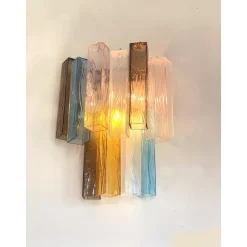 Pamono Multicolored Squared Murano Glass Wall Sconces, Set of 2, Set of 2><noscript><img width=