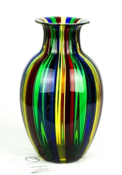 Clearance Pamono Multicolour Blown Murano Glass Vase by Urban for Made Murano Glass, 2019