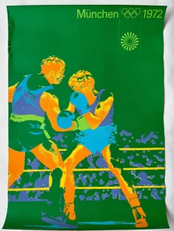 Outlet Pamono Munich Olympic Games Boxing Poster by Otl Aicher, 1972