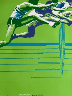 Pamono Munich Olympic Games Running over Obstacles Poster by Otl Aicher, 1972><noscript><img width=