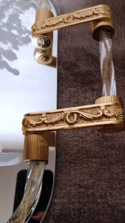 Pamono Murano Barovier Style Vanity Tray with Etched Mirror and Twisted Glass Rope><noscript><img width=