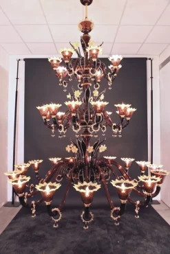 Pamono Murano Chandelier by Atelier Iskra for Ribes the Art of Glass><noscript><img width=