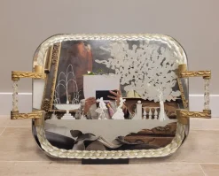Pamono Murano Glass and Gold Tray after Barovier & Toso, Italy, 1950s