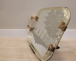 Pamono Murano Glass and Gold Tray after Barovier & Toso, Italy, 1950s