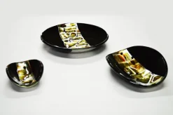 Online Pamono Murano Glass Black Pope Plates by Stefano Birello for VeVe Glass, 2019, Set of 3