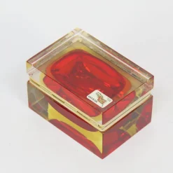 Pamono Murano Glass Box by Alessandro Mandruzzato, 1970s> Trunks Crates & Baskets