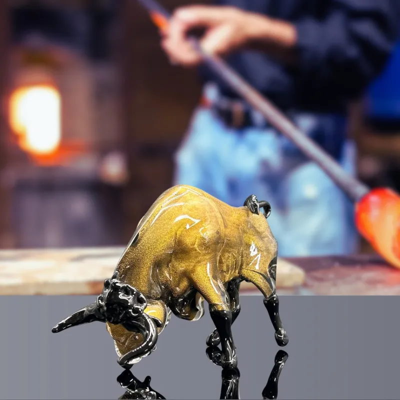 Pamono Murano Glass Bull with 24k Gold Aurum by Venice Mastery> Old Masters
