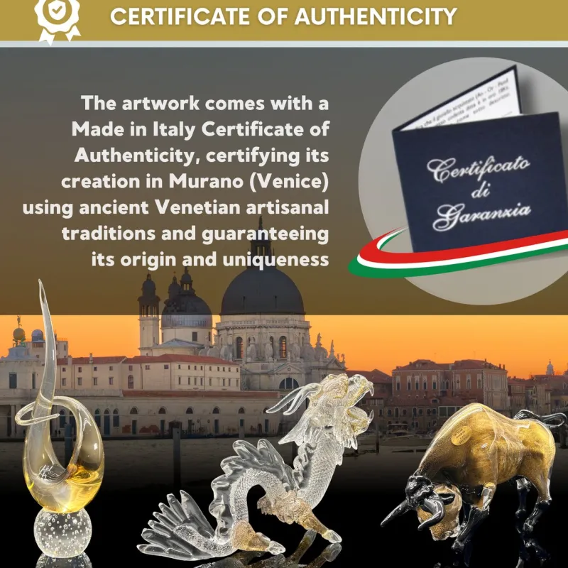 Pamono Murano Glass Bull with 24k Gold Aurum by Venice Mastery> Old Masters