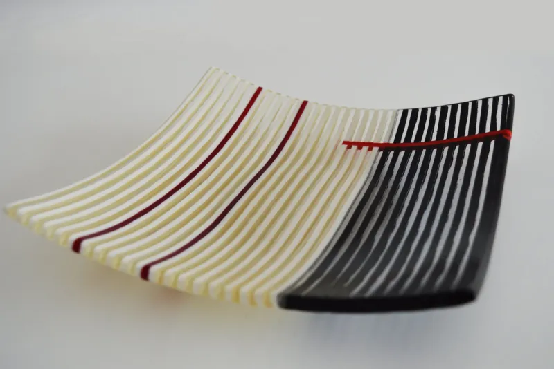 Outlet Pamono Murano Glass Cafenoir Q20 Plate by Stefano Birello for VéVé Glass