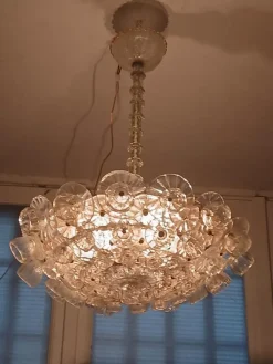 Pamono Murano Glass Chandelier attributed to Ercole Barovier, 1930s> Ceiling Lights
