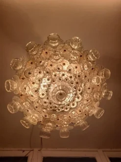 Pamono Murano Glass Chandelier attributed to Ercole Barovier, 1930s><noscript><img width=