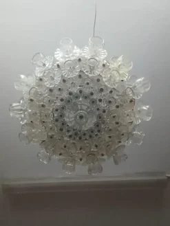 Pamono Murano Glass Chandelier attributed to Ercole Barovier, 1930s><noscript><img width=