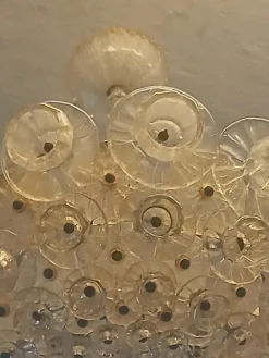 Pamono Murano Glass Chandelier attributed to Ercole Barovier, 1930s><noscript><img width=