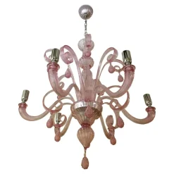 Pamono Murano Glass Chandelier in Pink by Simoeng> Ceiling Lights