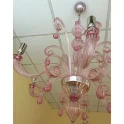 Pamono Murano Glass Chandelier in Pink by Simoeng><noscript><img width=