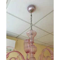 Pamono Murano Glass Chandelier in Pink by Simoeng><noscript><img width=