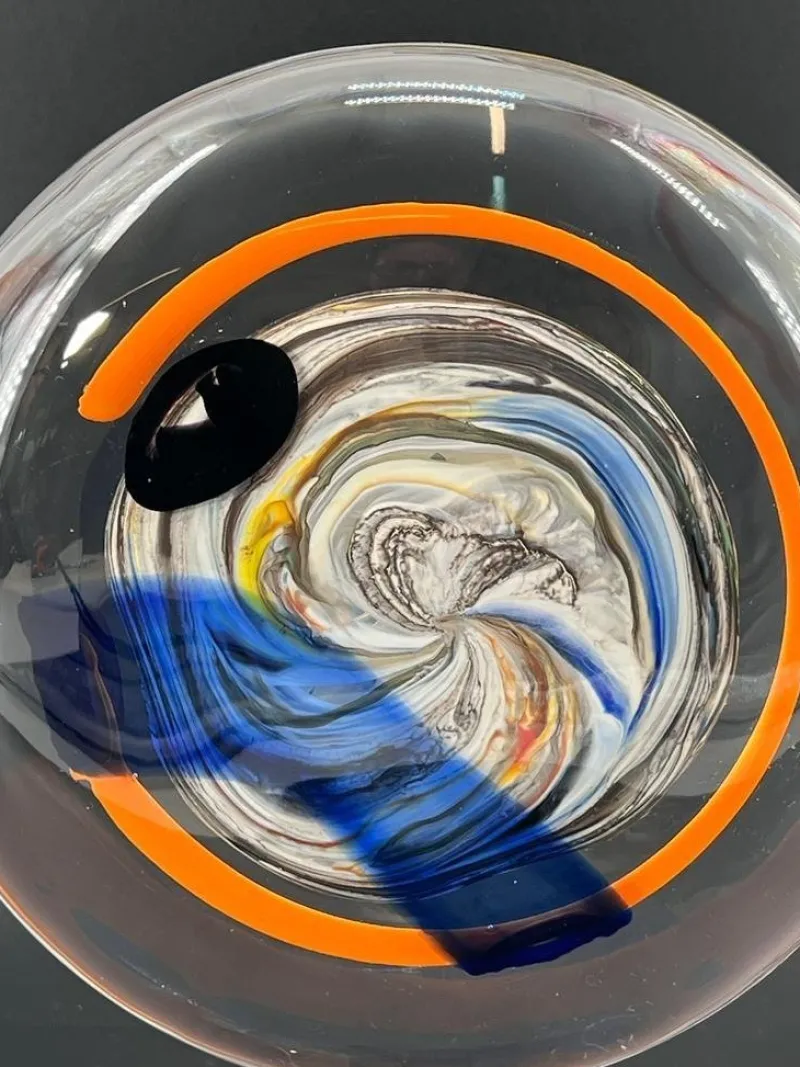 Clearance Pamono Murano Glass Disc Sculpture by 1295 Murano