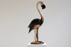 New Pamono Murano Glass Flamingo Sculpture by Franco Bottaro, 1960s