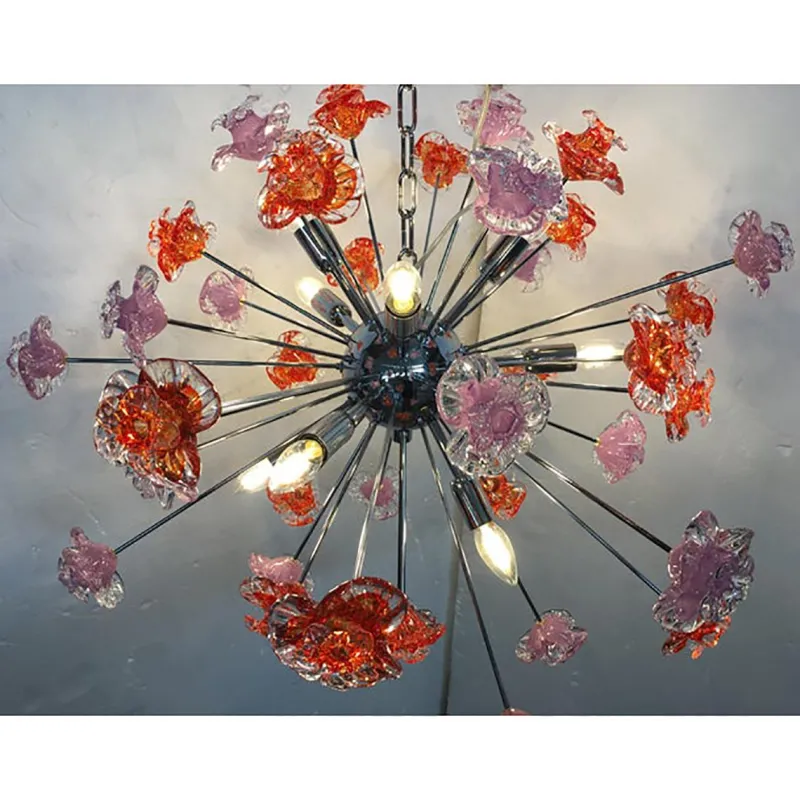 Pamono Murano Glass Flowers Italian Sputnik Chandelier by Simoeng> Ceiling Lights