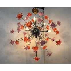 Pamono Murano Glass Flowers Italian Sputnik Chandelier by Simoeng><noscript><img width=