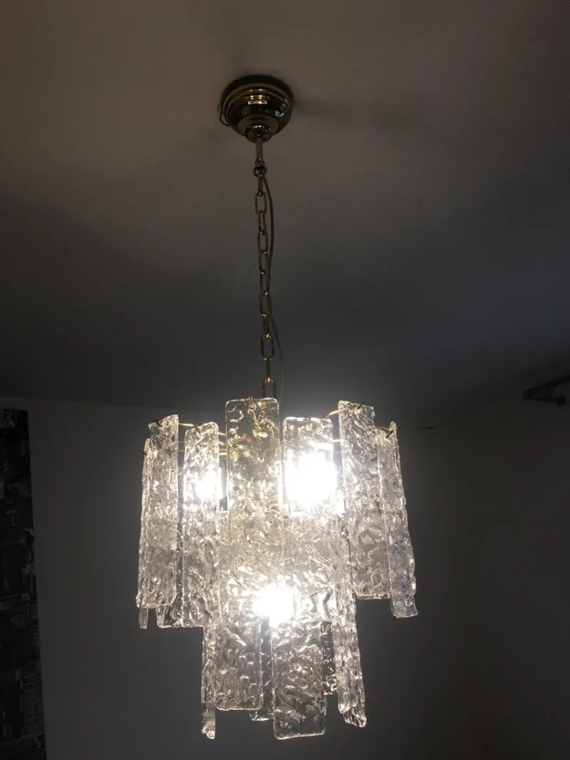 Online Pamono Murano Glass Hammer Listello Chandelier with Gold Metal Frame from Murano