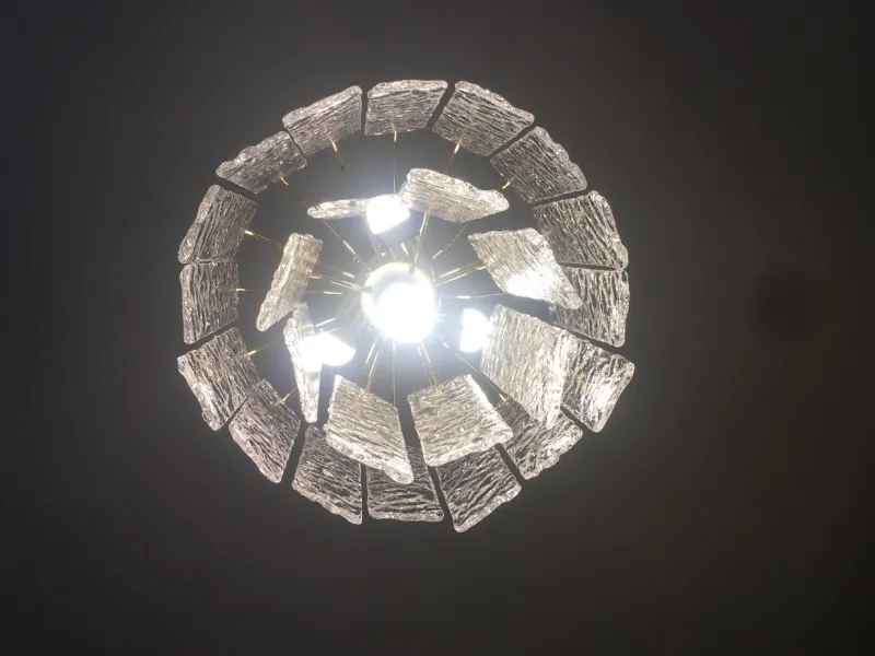 Online Pamono Murano Glass Hammer Listello Chandelier with Gold Metal Frame from Murano