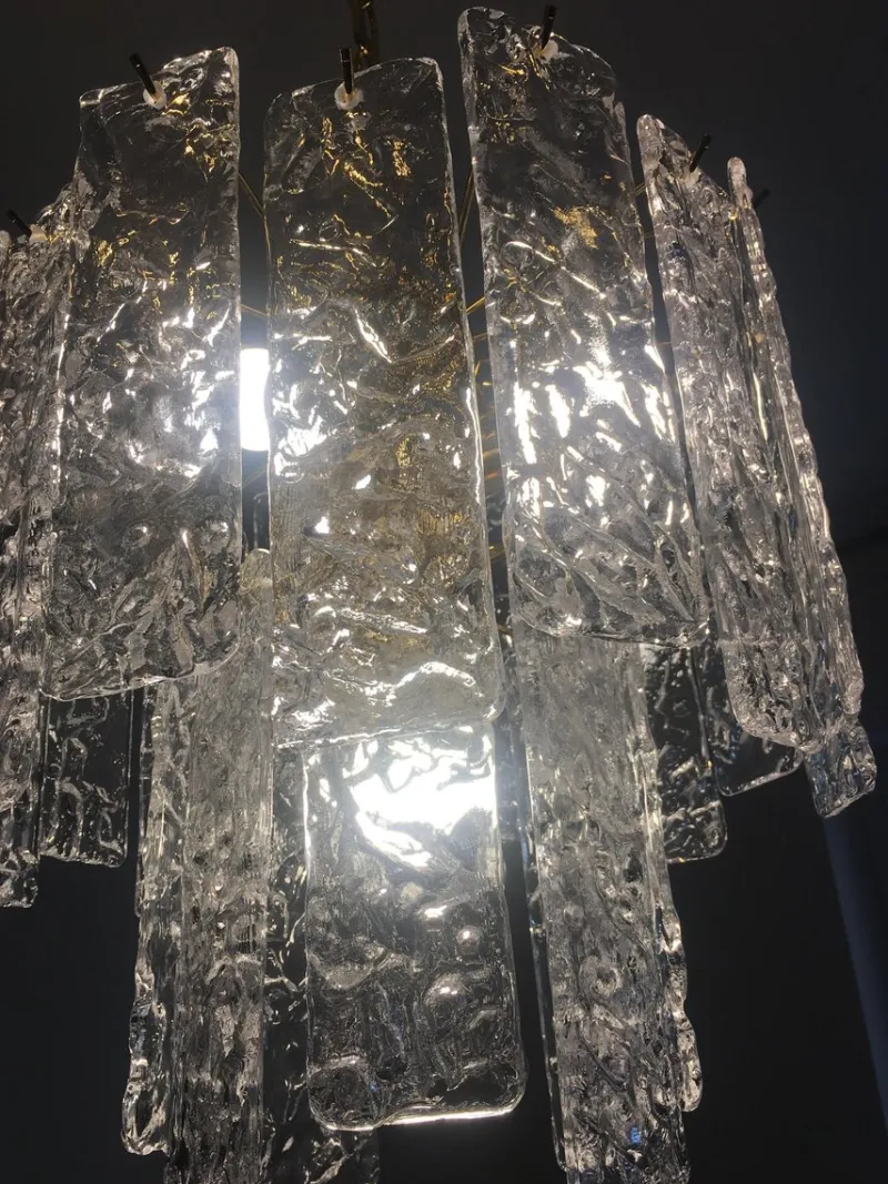 Online Pamono Murano Glass Hammer Listello Chandelier with Gold Metal Frame from Murano