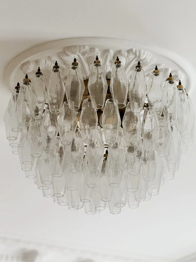 Best Pamono Murano Glass Plafond Flush Mount in the style of Carlo Scarpa