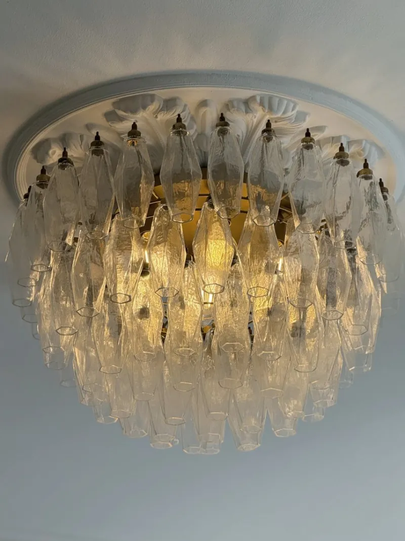Best Pamono Murano Glass Plafond Flush Mount in the style of Carlo Scarpa