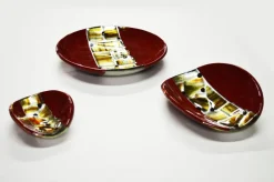 Pamono Murano Glass Red Pope Plates by Stefano Birello for VeVe Glass, 2019, Set of 3> Decorative Plates