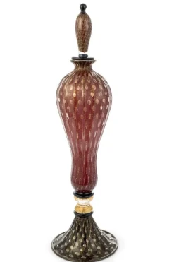 Pamono Murano Glass Sculpture Vase with 24 Kt Gold by 1295 Murano> Sculpture