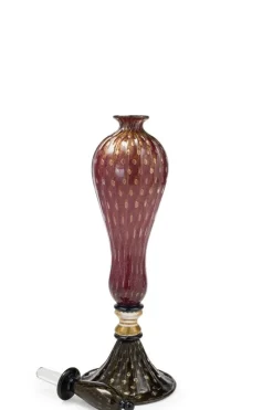 Pamono Murano Glass Sculpture Vase with 24 Kt Gold by 1295 Murano><noscript><img width=