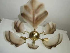 Sale Pamono Murano Glass Shell Chandelier, 1960s