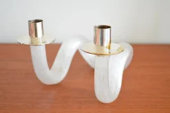 New Pamono Murano Glass Snake Candlesticks, 1960s, Set of 2