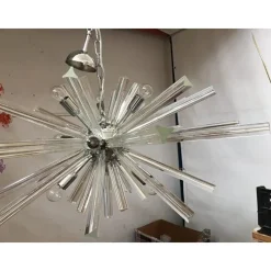 New Pamono Murano Glass Triedro Sputnik Chandelier by Simoeng